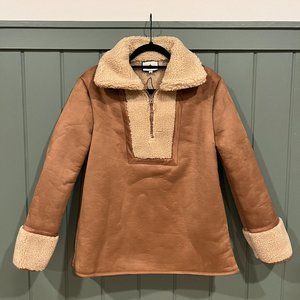 Only 1 Left! NWT Tuckernuck Stella Camel Shearling 1/4 Zip Sherpa Jacket Size S